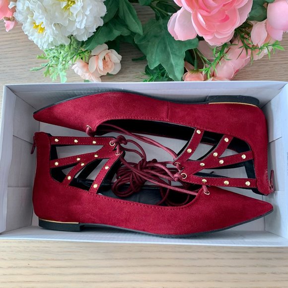 😍 QUPID "Strike-13" Burgundy Suede PU - Picture 8 of 8